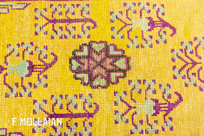 Yellowish Small Khotan Antique Runner Rug n°:A991111